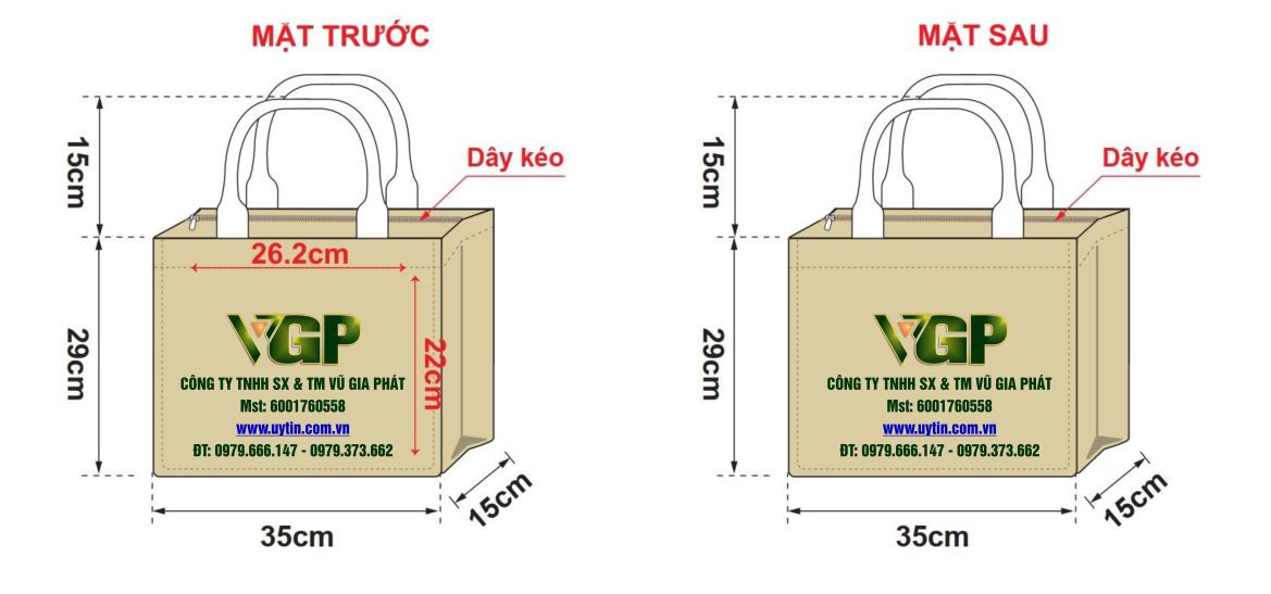 Thiết kế của túi vải đay cơ bản nhất
