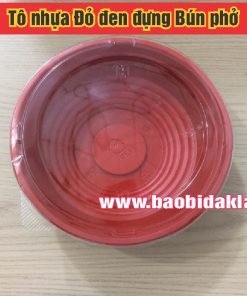 Tô nhựa đỏ đen đựng bún phở