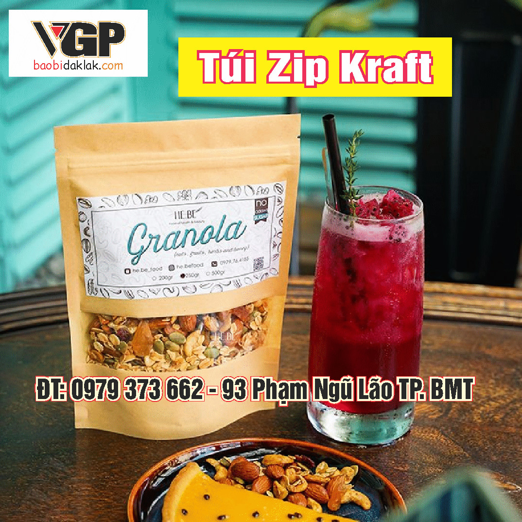 Túi zip Kraft