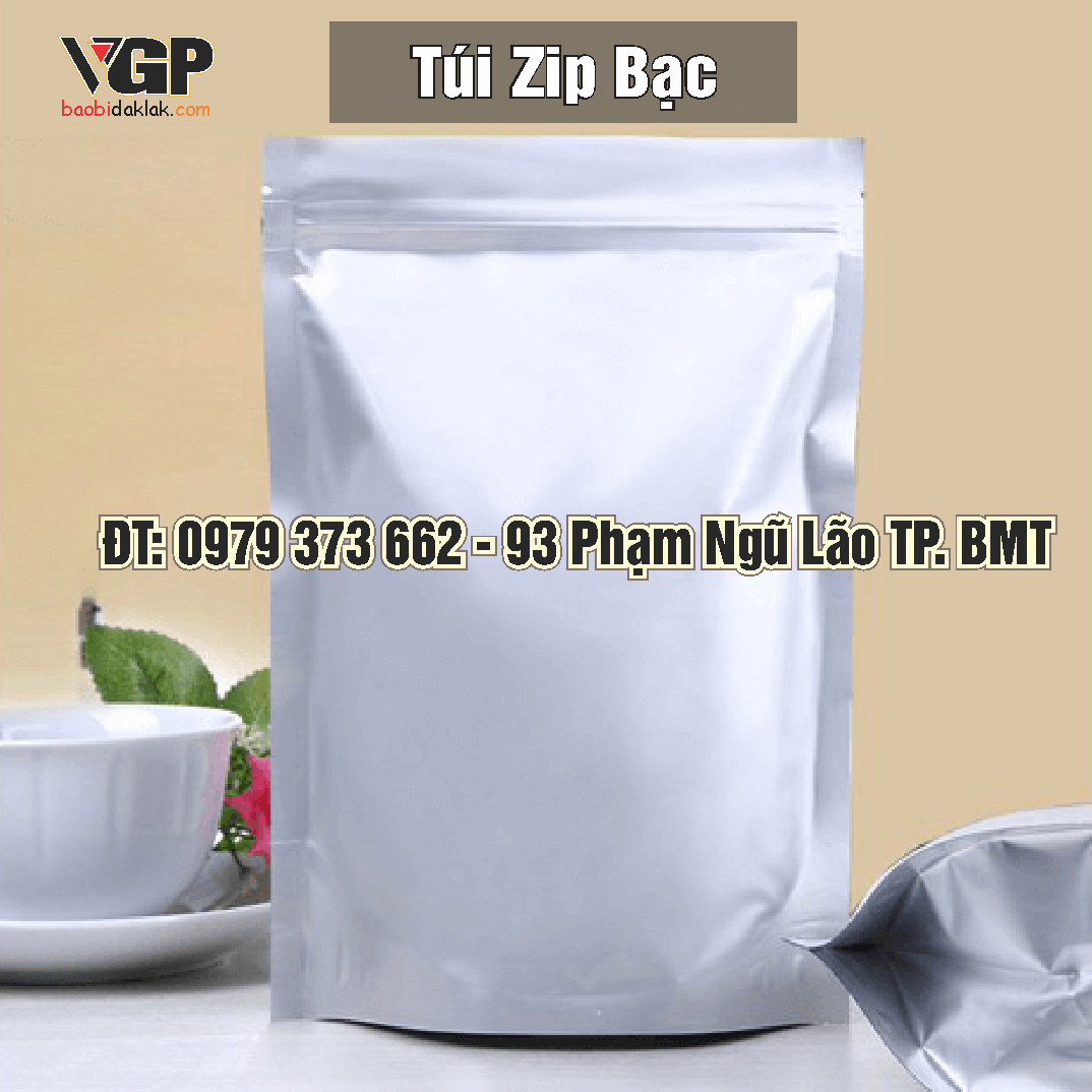 Túi zip bạc