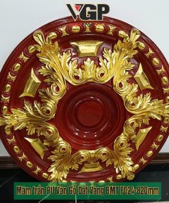 Mâm Trần nhựa PU BMT vân gỗ dát vàng F024 820 Daklak