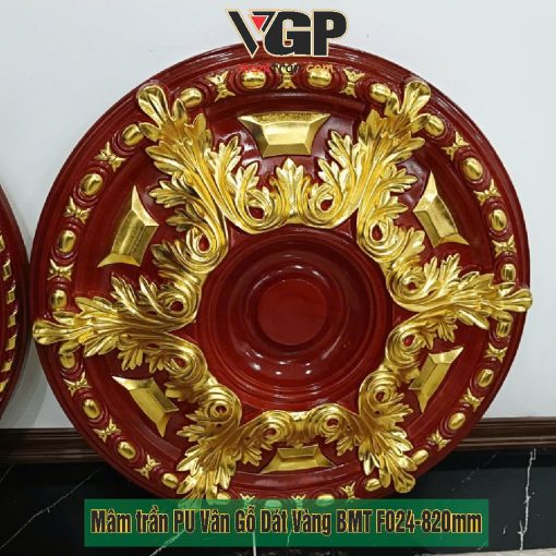Mâm Trần nhựa PU BMT vân gỗ dát vàng F024 820 Daklak