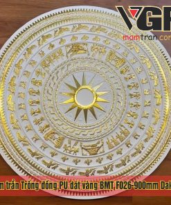 Mâm trần Trống đồng nhựa PU dát vàng BMT F026-900 Daklak