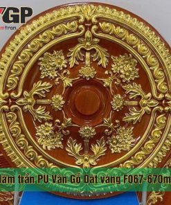 Mâm trần nhựa PU BMT Vân Gỗ Dát vàng F067-670 daklak