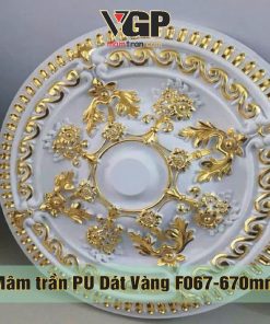 Mâm trần nhựa PU Dát Vàng F067-670 Dak lak