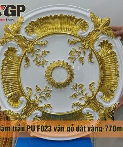 Mâm trần nhựa PU F023 Trắng dát vàng-770 dac lac