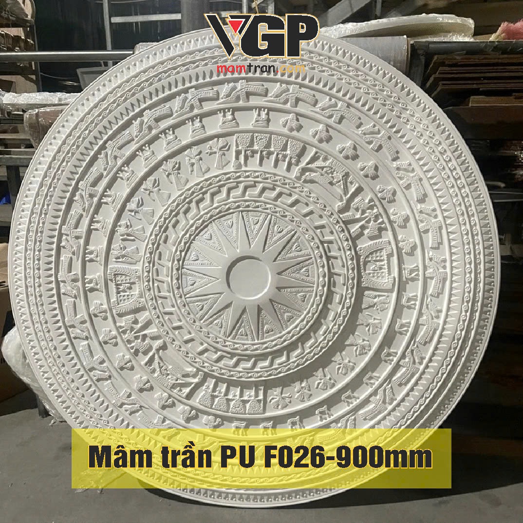 Mâm trần nhựa PU trống đồng Trắng nguyên bản F026-900