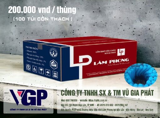 Cồn thạch siêu cháy dạng túi